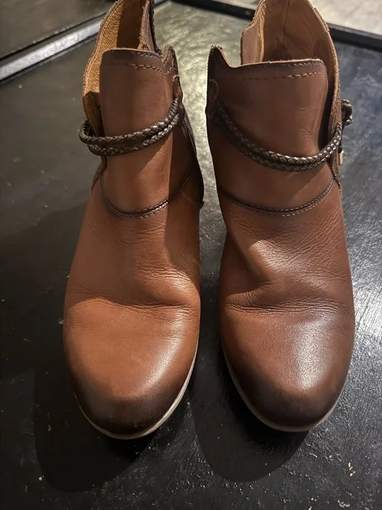 Pikolinos Women's Brown Leather Ankle Booties  - Casual Block Heel ankle rope - Picture 3 of 10